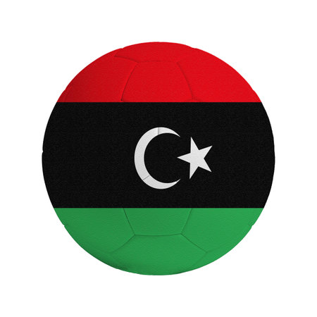 Soccer ball with the flag of the country Libyaの写真素材