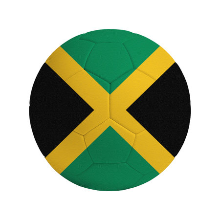 Soccer ball with the flag of the country Jamaicaの写真素材