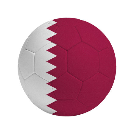 Soccer ball with the flag of the country Qatarの写真素材