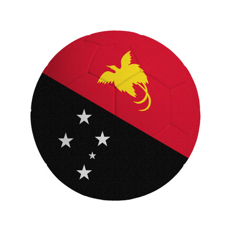 Soccer ball with the flag of the country Papua New Guineaの写真素材