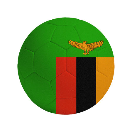 Soccer ball with the flag of the country Zambiaの写真素材