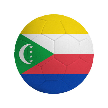 Soccer ball with the flag of the country Comoros