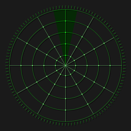 Vector green radar for animation