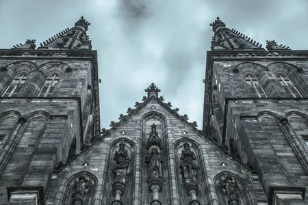 The Basilica of St Peter and St Paul is a neo-Gothic church in VyÅ¡ehrad  in Prague, Czech Republic.の写真素材
