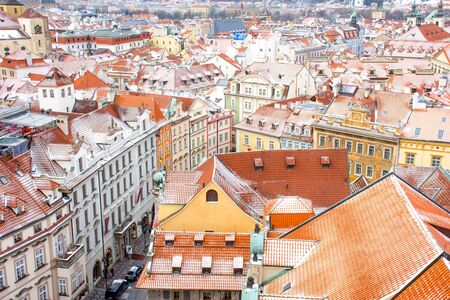 Panorama View of Prague, Czech Republicの写真素材