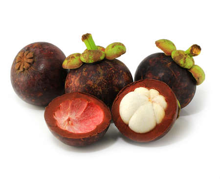 Stock Photo  Mangosteens fruit on white background の写真素材