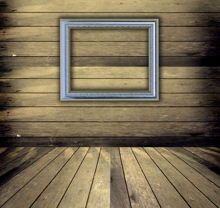 abstract the old wood floor for background with frameの写真素材