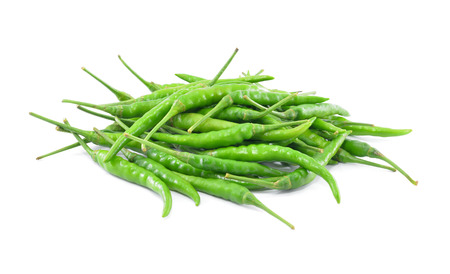 Green hot peppers, chiliの写真素材
