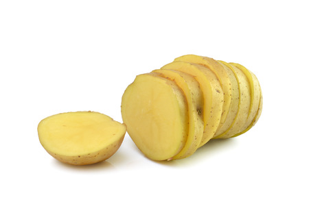 Slide Potato isolated on white backgroundの写真素材