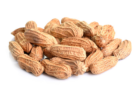 Dried Peanuts isolated on white background 
