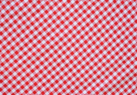 red checkered fabric closeup , tablecloth texture