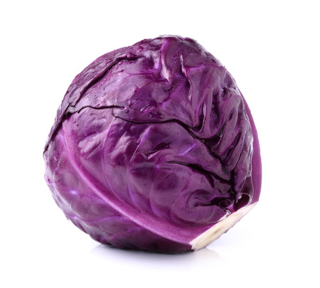 Red cabbage violet cabbage isolated on white の写真素材