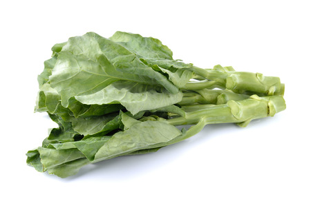 Chinese kale vegetable on white の写真素材