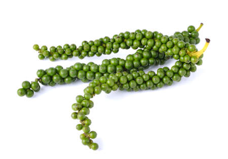 Fresh green pepper on white background 
