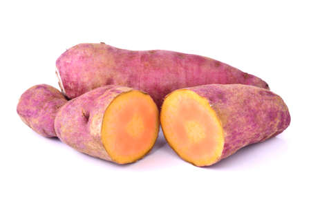 sweet potato on the white backgroundの写真素材