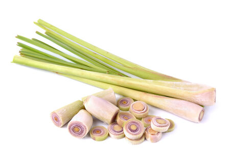 Fresh Lemon Grass on white backgroundの写真素材