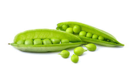 green beans on white background