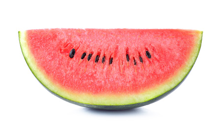 Slice of watermelon on white backgroundの写真素材