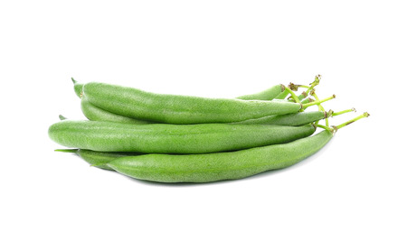 green beans on white backgroundの写真素材