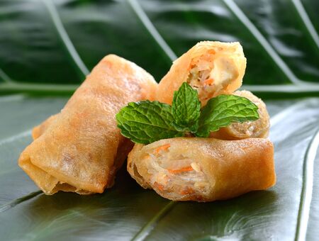 Fried Chinese Traditional Spring rolls food