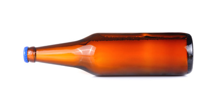 bottle of beer on white backgroundの写真素材