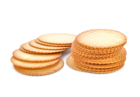 Cracker isolated on over white backgroundの写真素材