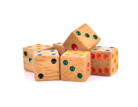wooden Dice isolated on white