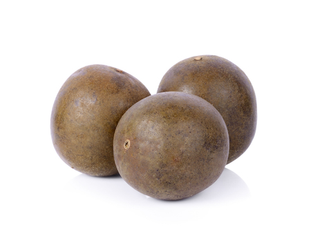 arhat fruit, Buddha fruit, monk fruit or longevity fruit on whiteの写真素材