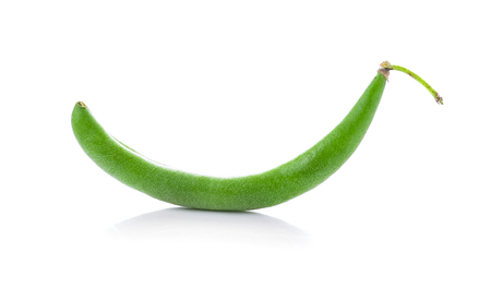 Green beans on white backgroundの写真素材