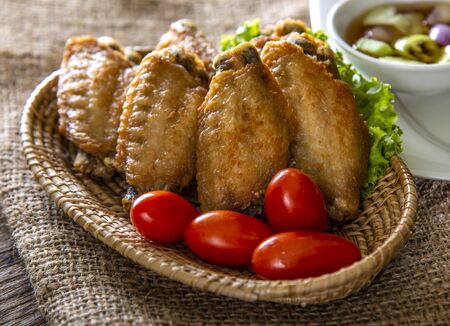 Fried Chicken wing with Fish Sauceの写真素材
