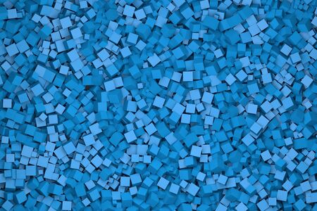 high quality rendering of one thousand blue cubes