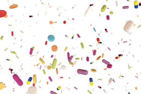 high quality rendering of drugs fallingの写真素材