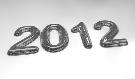 high quality rendering of melting date 2012 in silverの写真素材