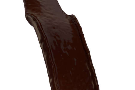 high quality rendering of flowing liquid dark chocolateの写真素材