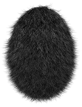 isolated furry egg in grayの写真素材