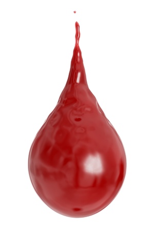 drop of blood isolated on whiteの写真素材