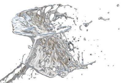 abstract silver splash, isolated on white backgroundの写真素材