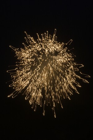 beautiful bright firework in a dark night sky 