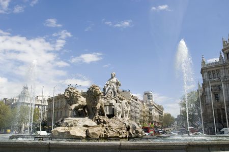 Cibeles Fountain at 30 degrees angleの写真素材