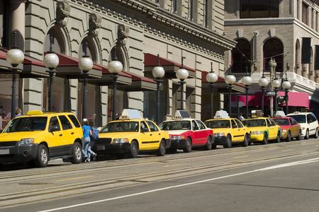 Taxis Waiting in line for customers