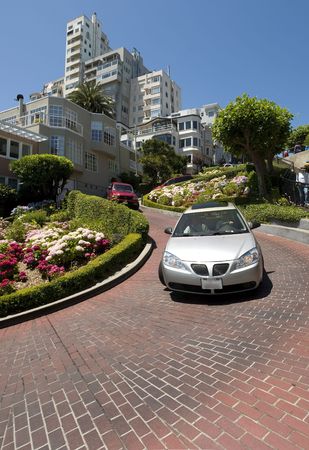 Lombard Street the crookedest street in the world, San Franciscoの写真素材