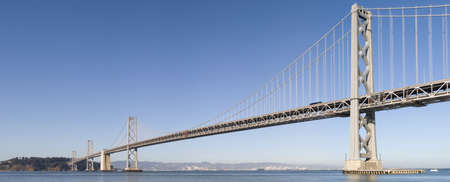 Panorama of Bay Bridge in San Francisco California with daylight の写真素材