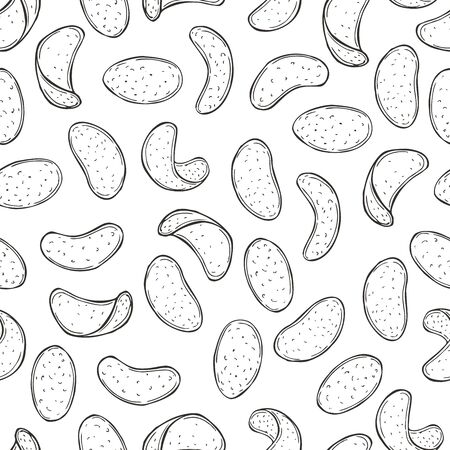 Hand drawn breakfast cereals. Vector  seamless pattern.のイラスト素材