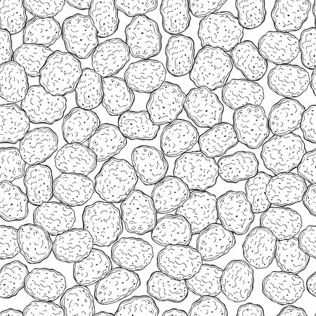 Hand drawn breakfast cereals. Vector  seamless pattern.のイラスト素材