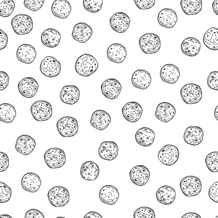 Hand drawn breakfast cereals. Vector  seamless pattern.のイラスト素材