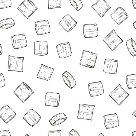 Hand drawn breakfast cereals. Vector  seamless pattern.のイラスト素材