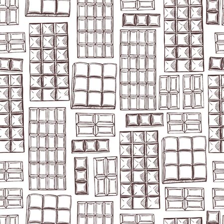 Hand drawn chocolate. Vector  seamless patternのイラスト素材