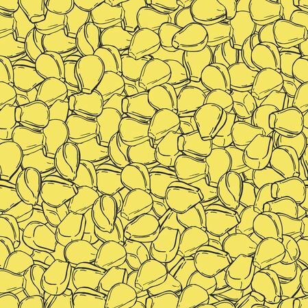 Hand drawn  corn seeds. Vector  seamless pattern.のイラスト素材
