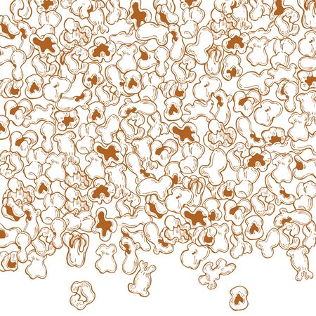 Vector background with hand drawn popcorn. Sketch  illustration.のイラスト素材