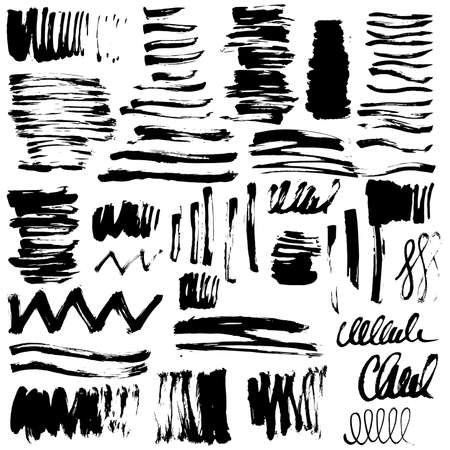 Abstract brush strokes. Vector illustration.のイラスト素材